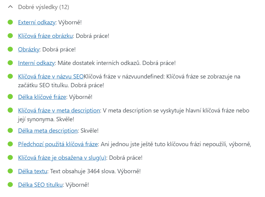 Ukázka práce s pluginem Yoast SEO