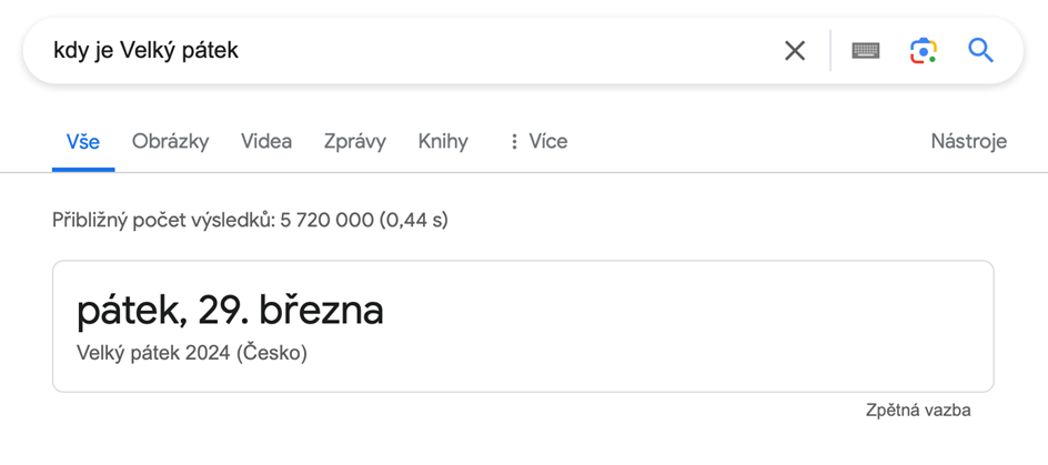 Přímé odpovědi Google