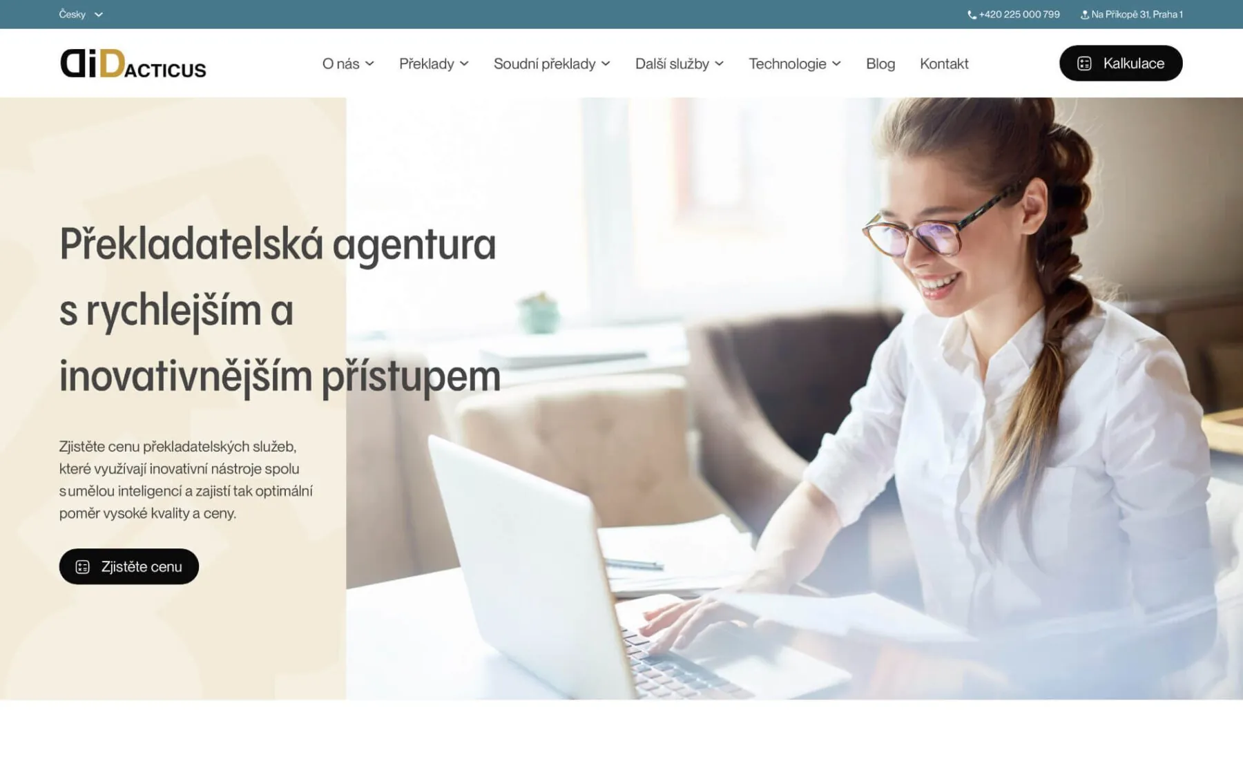 Web přední překladatelské agentury