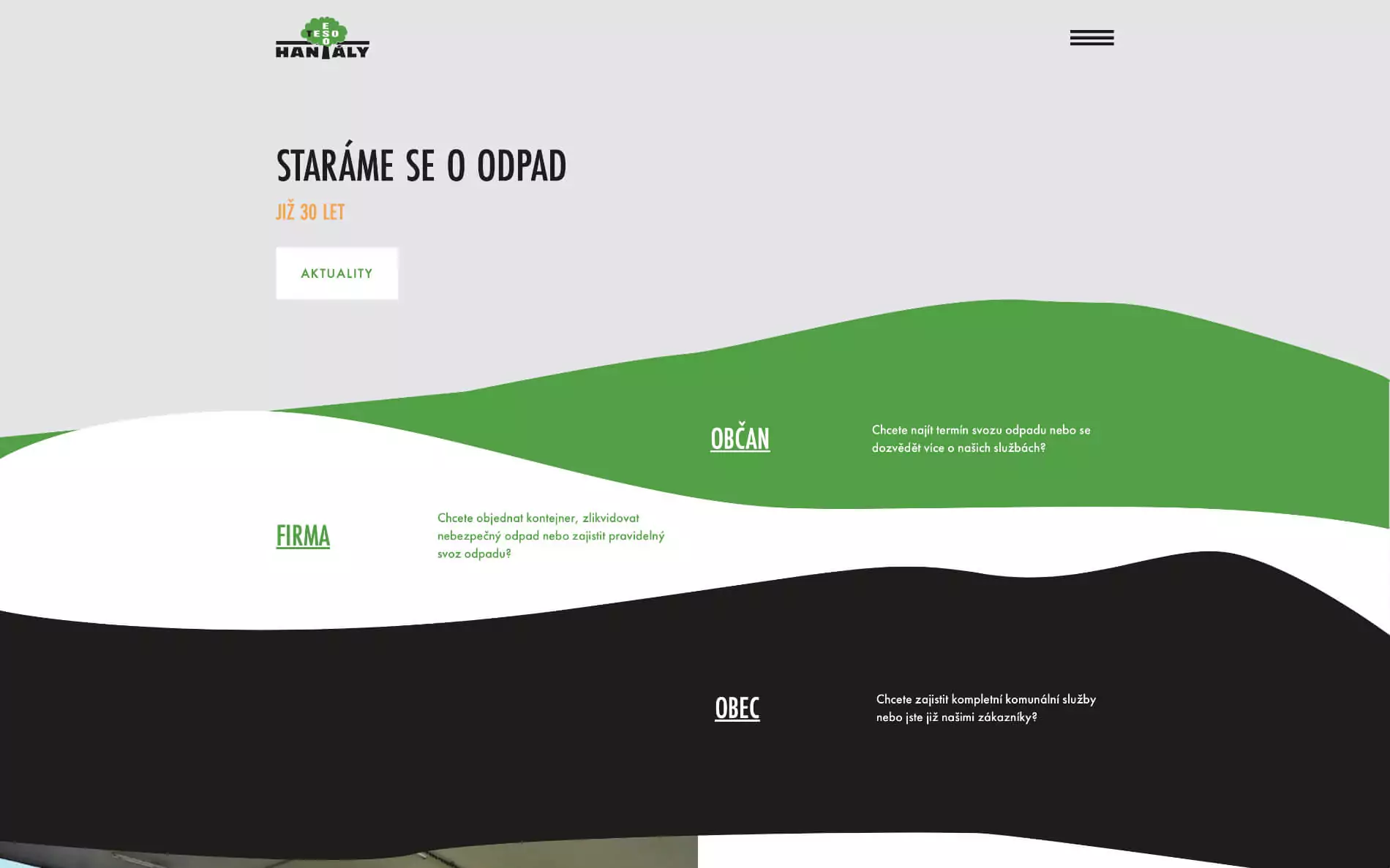 Web pro firmu starající se o odpady