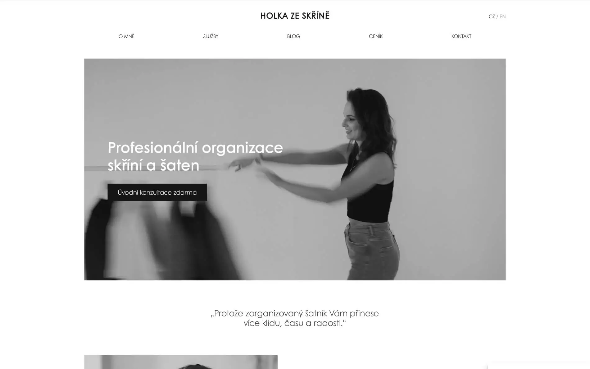 Web pro profesionální organizátorku šatníků