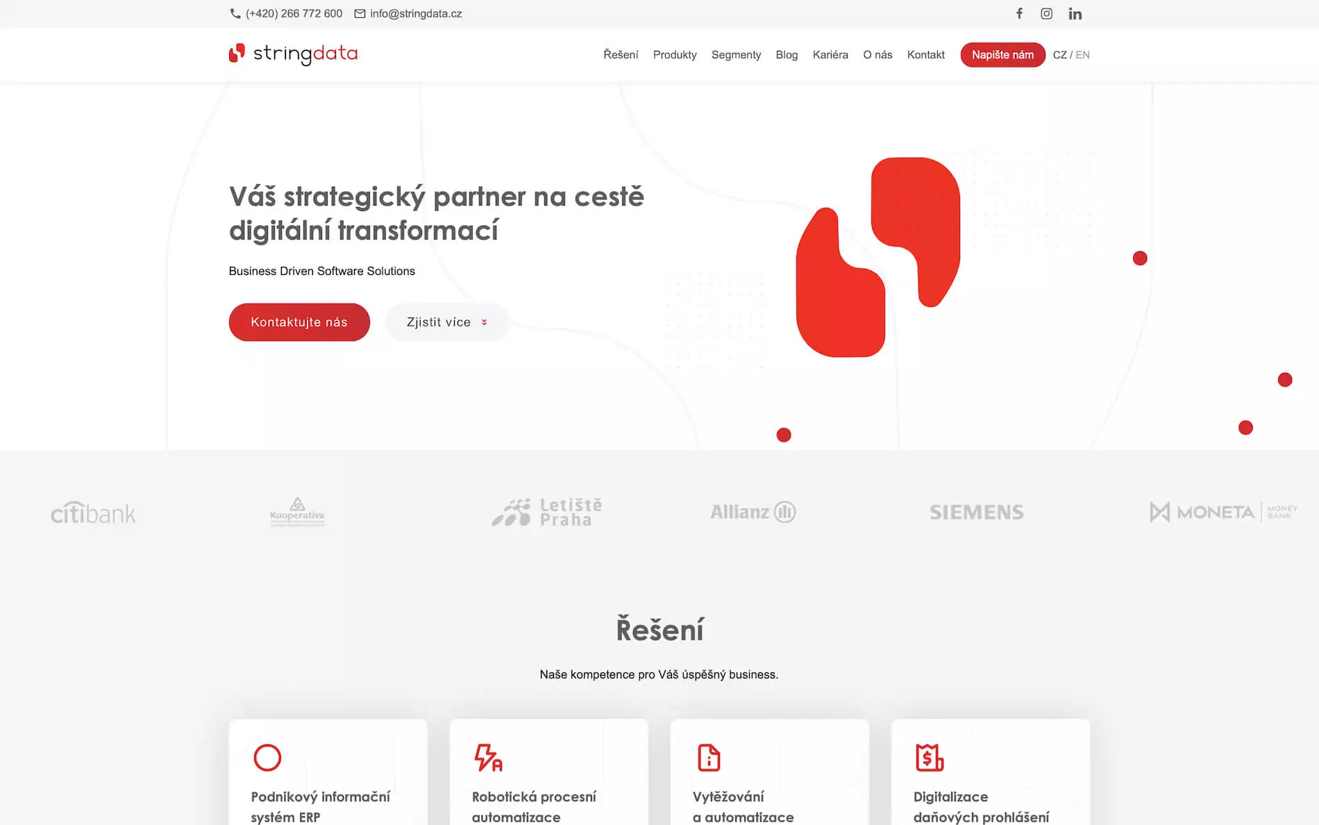 Web pro mezinárodní IT firmu