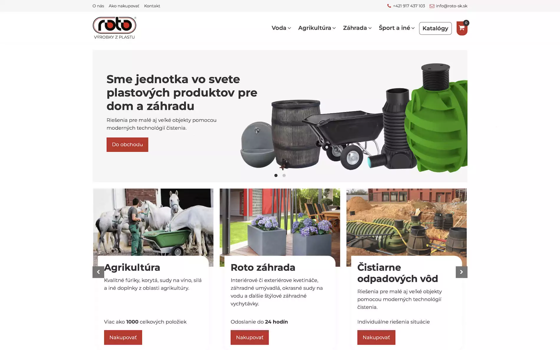 E-shop zaměřený prodej výrobků z plastu