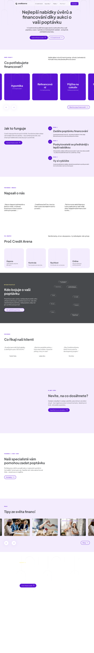 Web pro Credit Arenu
